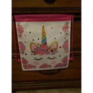 Lot 8 Unicorn Party New Drawstring Sling Backpack Bags Birthday Party Favors